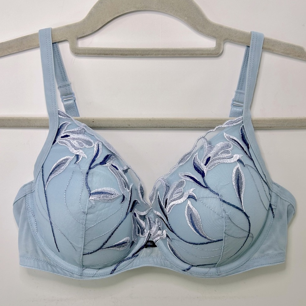 Soma Blue Embroidered Lightly Lined Cups Adjustable Strap Bra 36C